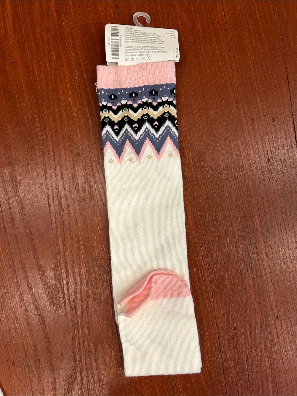 Gymboree Cream Fair Isle Yoke Sweater Dress with Pink, Navy & Gray Accents
